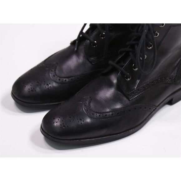 Banana Republic Mens Black Wingtip Ankle Leather Boots US 8.5 - Picture 3 of 12